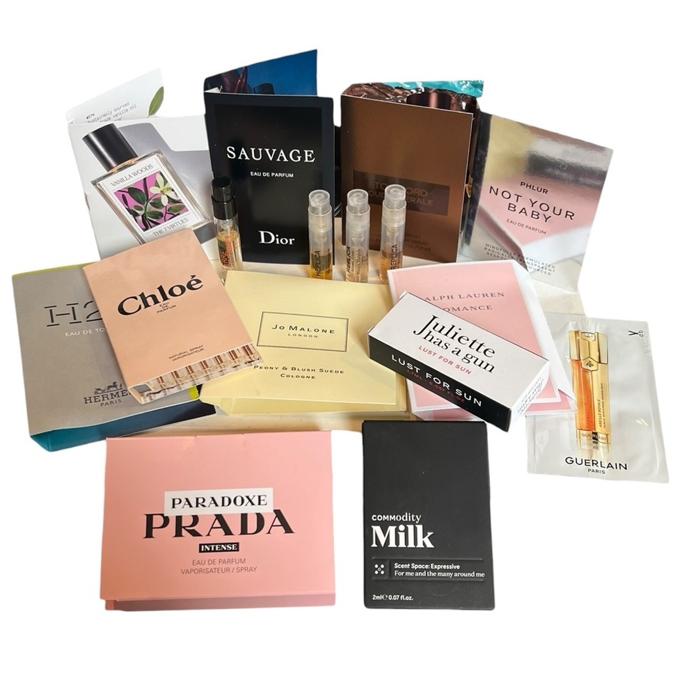 NWT Lot Of Perfume Samples Hermes Prada Replica Chloe Dior Jo Malone